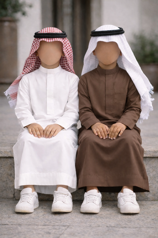 Kids Saudi Thobe | Warm Brown