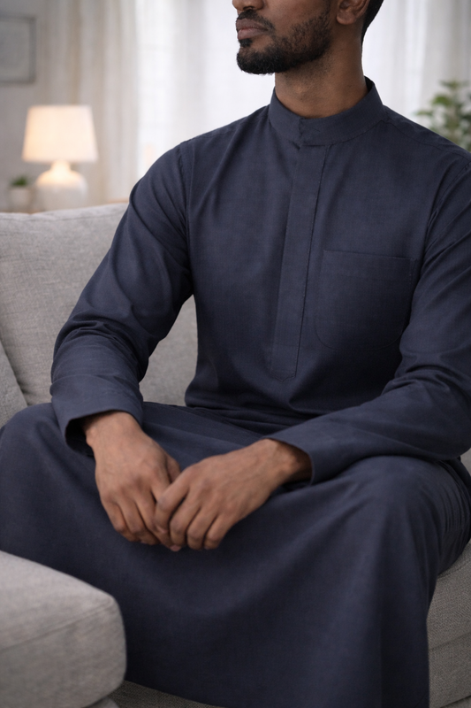 Classic Saudi Thobe | Slate Grey