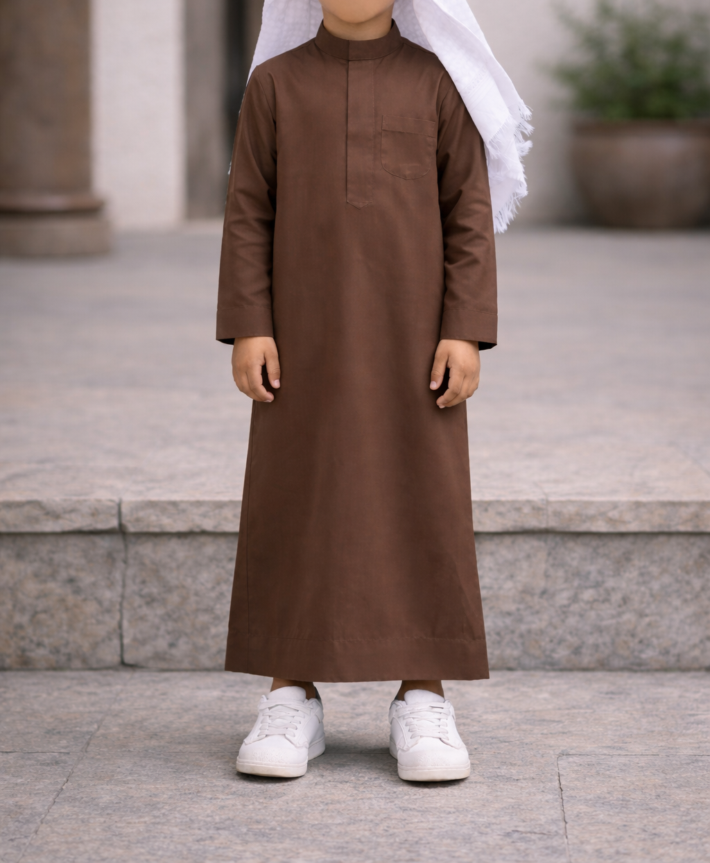 Kids Saudi Thobe | Warm Brown