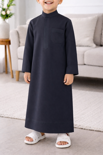 Kids Saudi Thobe | Slate Grey
