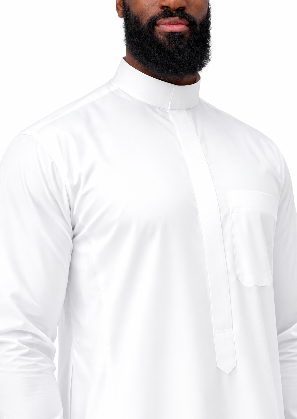 Muslim man wearing a classic  white Saudi thobe for Ramadan in Australia