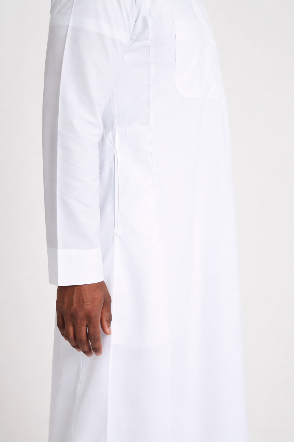 Classic Saudi Thobe | Pure White | Straight sleeves
